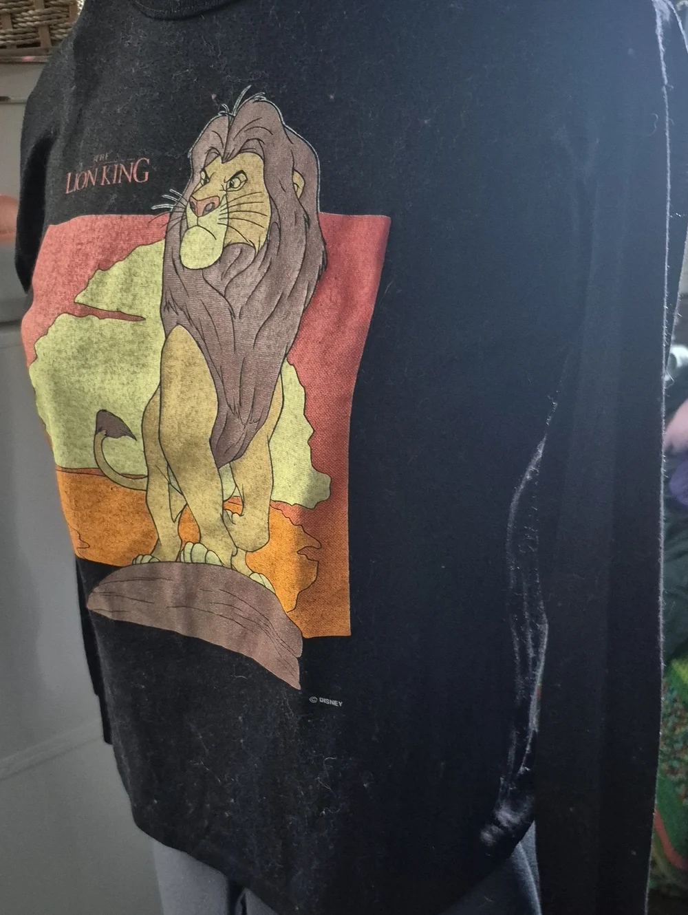 Disney The Lion King Black Kids Pajama Top with Colorful Character Art